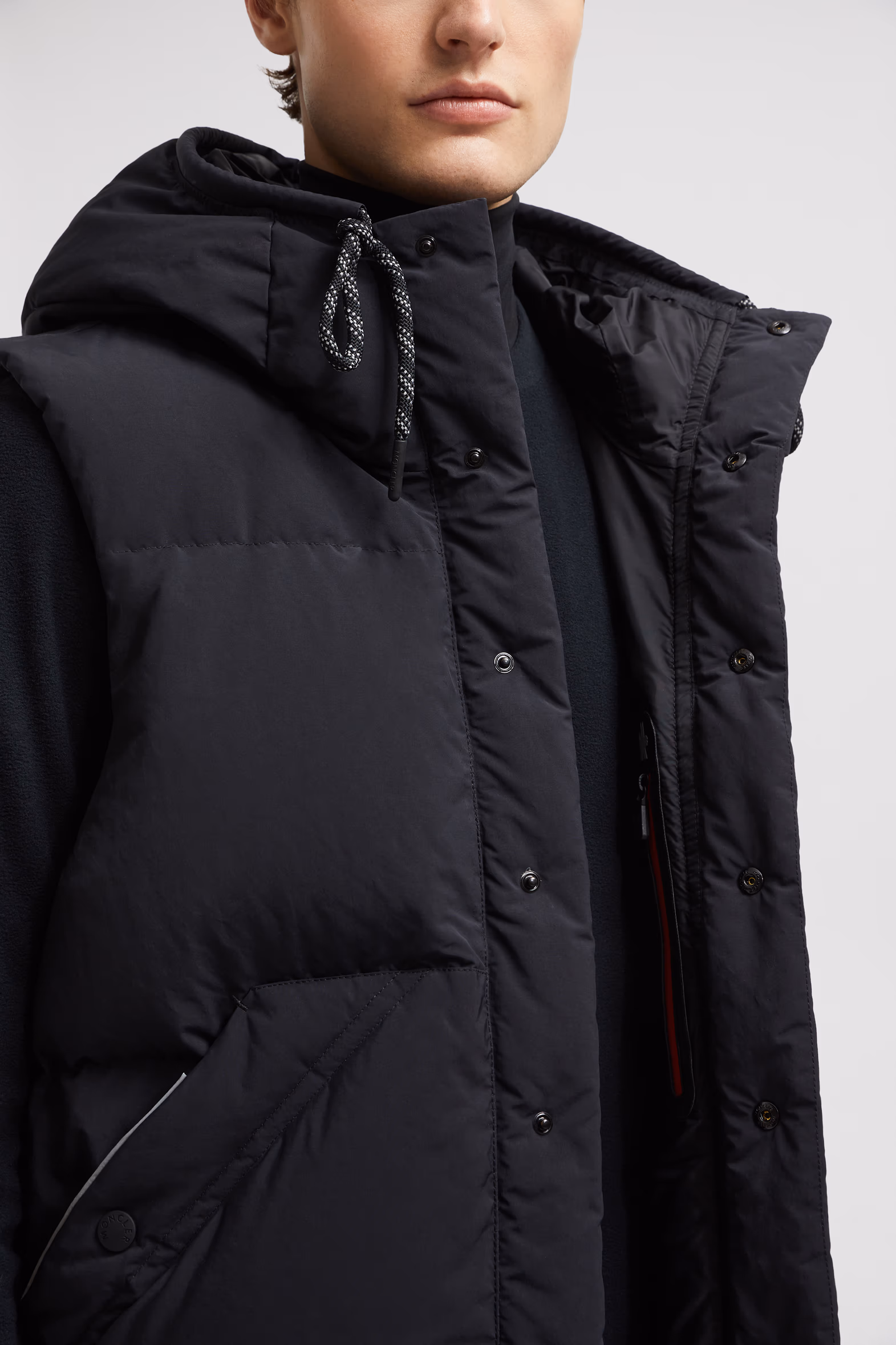 Baldy Hooded Down Vest Men Black Moncler 7